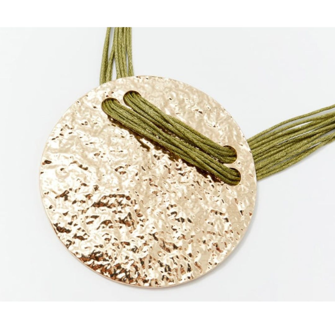 CHOKER COLLAR STATEMENT DORADO CORDÓN VERDE SFERA ESPAÑA