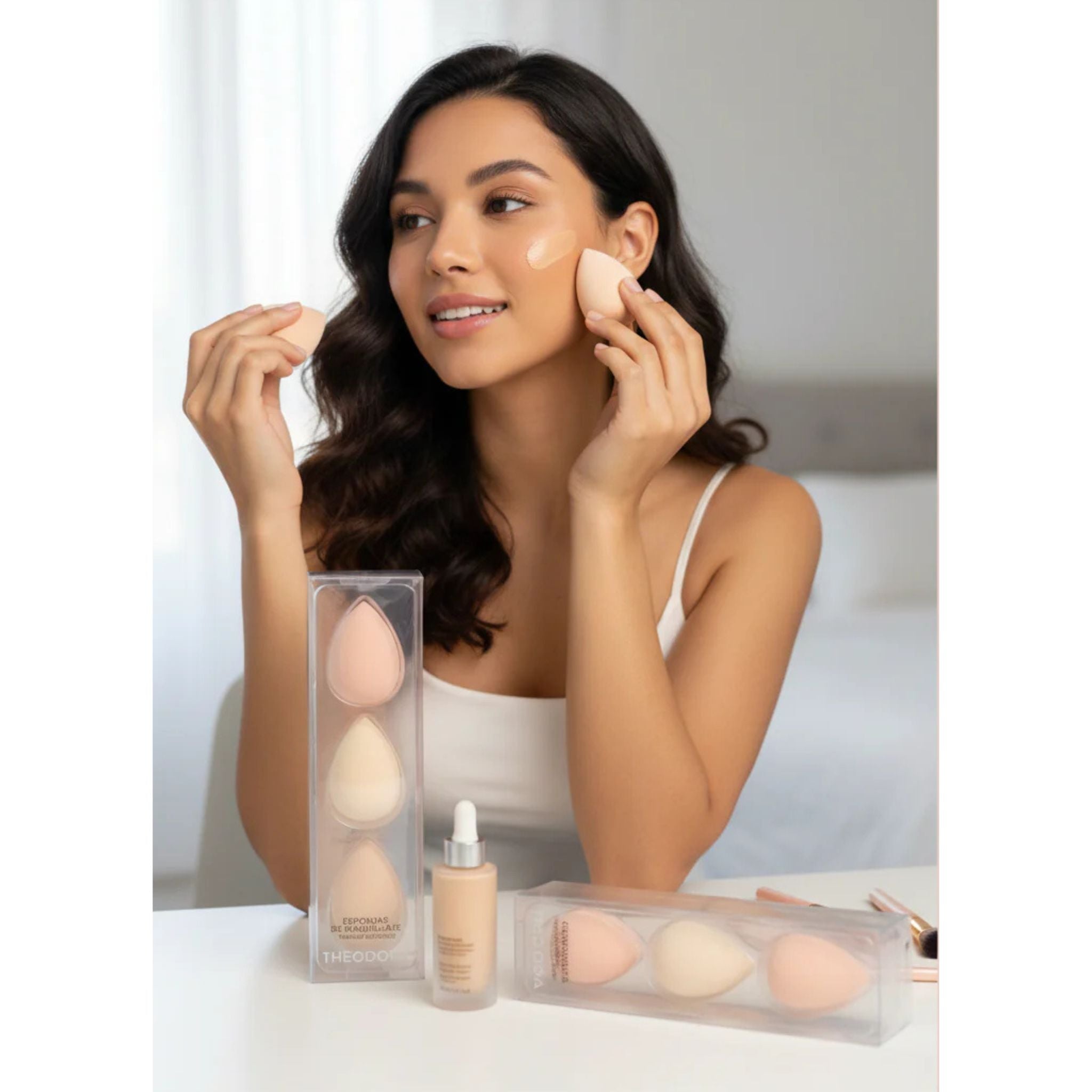 ESPONJA PARA MAQUILLAJE 3 PZS CON FORMA DE HUEVO