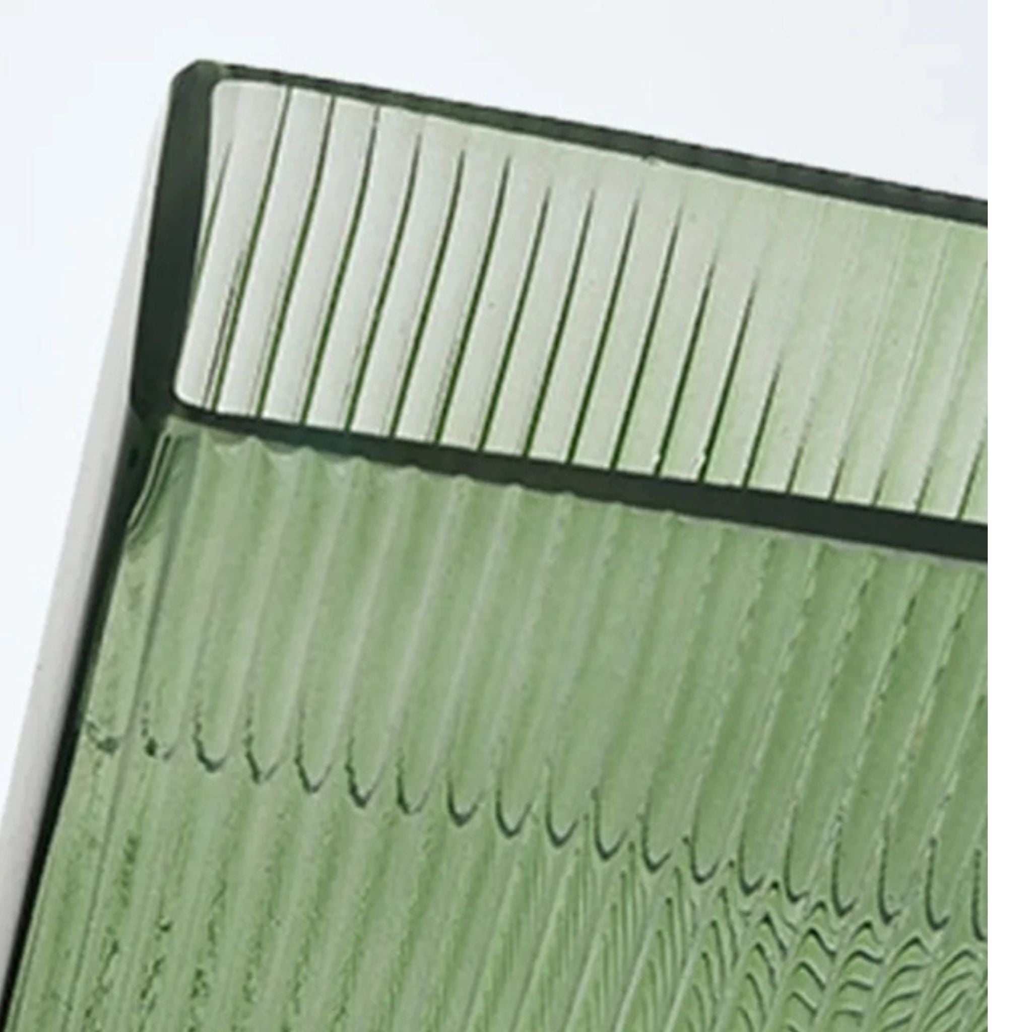 FLORERO  RECTÁNGULO VIDRIO VERDE 30 CM