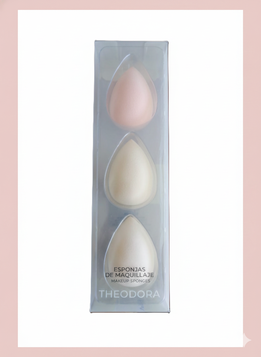ESPONJA PARA MAQUILLAJE 3 PZS CON FORMA DE HUEVO