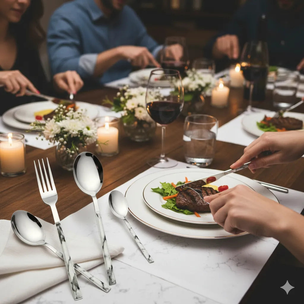 JUEGO DE CUBIERTOS ACERO INOXIDABLE 6 PERSONAS - 24 PIEZAS