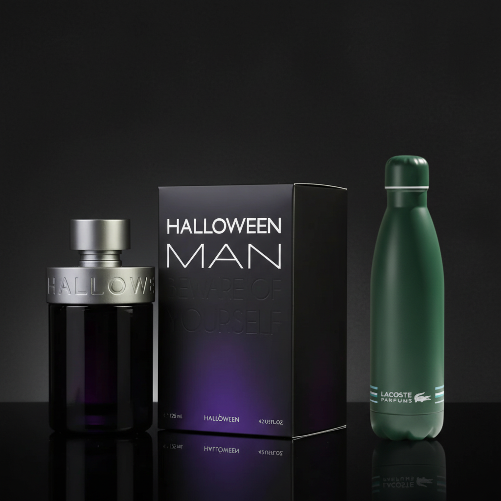 Kit Poder Nocturno - Halloween Man 125ml + Termo Lacoste 750ml Verde